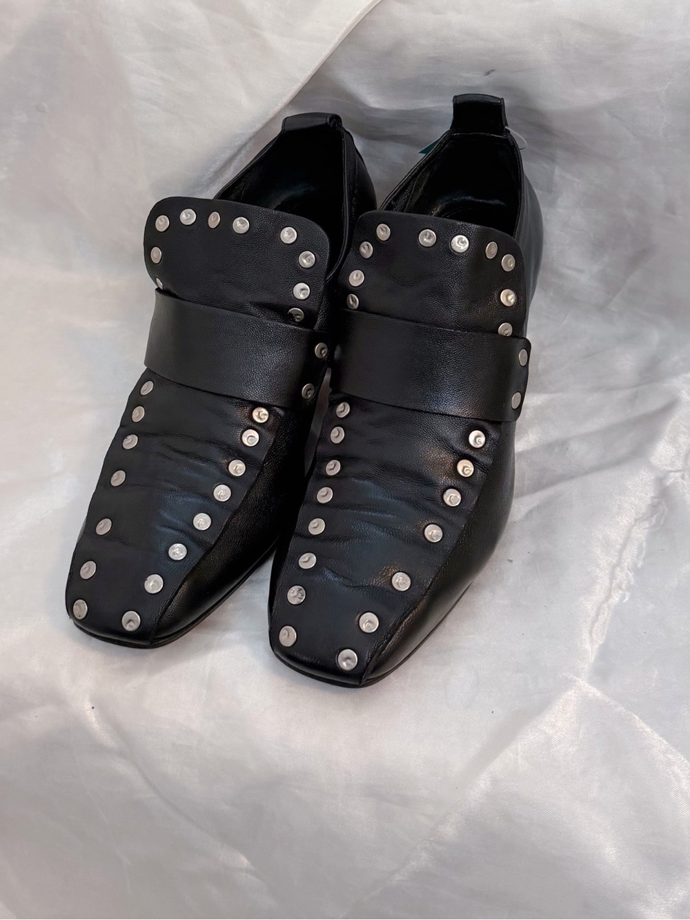 Celine Black Studded Leather Slip On Heel - Picture 4 of 8